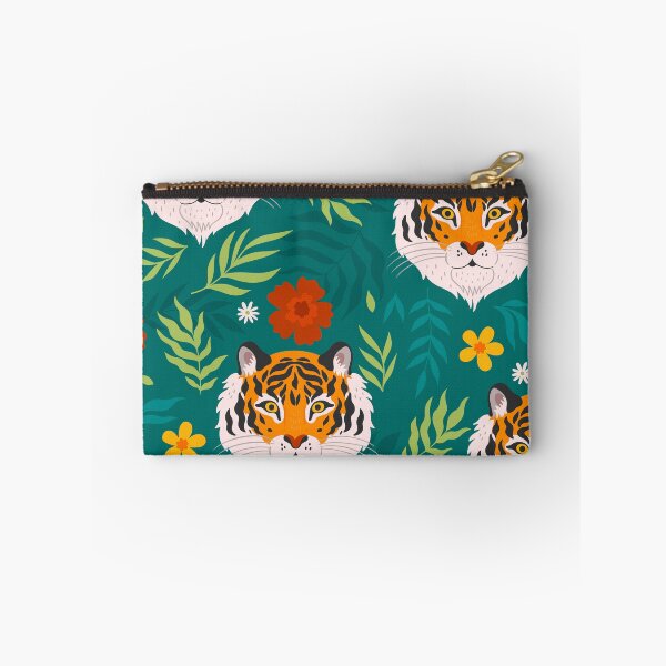 Item preview, Tropical seamless pattern with tigers and leaves  designed and sold by VirginiaCarro.