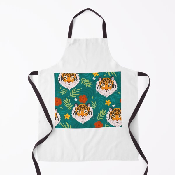 Item preview, Tropical seamless pattern with tigers and leaves designed and sold by VirginiaCarro.