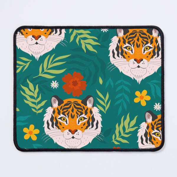 Item preview, Tropical seamless pattern with tigers and leaves  designed and sold by VirginiaCarro.