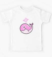 Pink Smile Whale character Kids Tee
