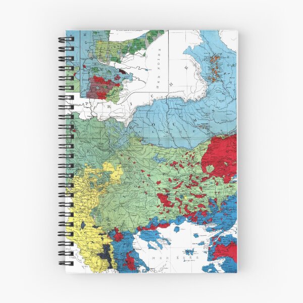 Item preview, blue,red,green,yellow coloured old vintage map  designed and sold by monamooon.