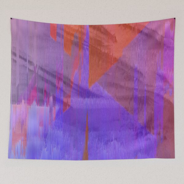 Item preview, Retro Wave Data Glitch Storm - Glitch Art Print designed and sold by burning.