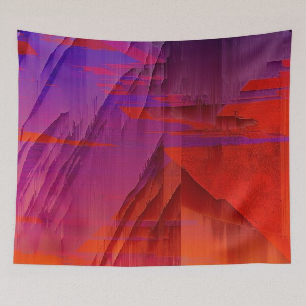 Item preview, Retro Wave Burning Glitch Blast - Glitch Art Print designed and sold by burning.