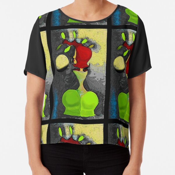 Big Green Butt Chiffon Top