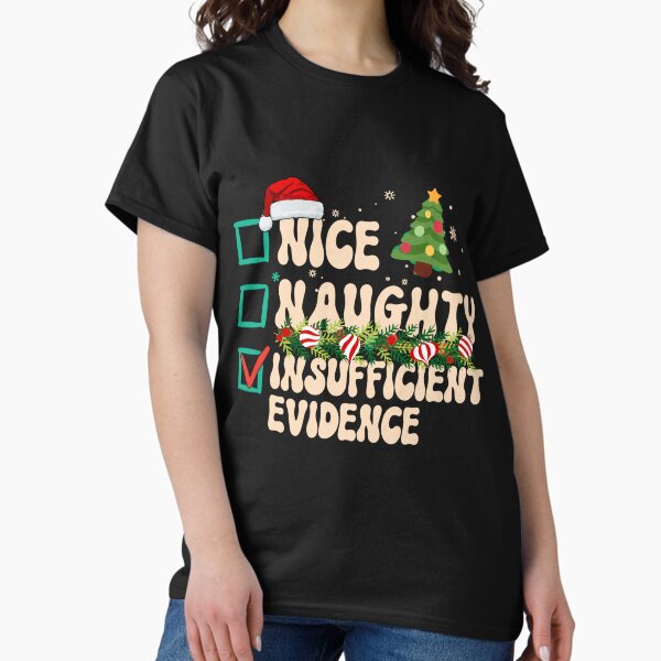 Aperçu de l'œuvre Naughty Nice Preuves insuffisantes, liste des vilains ou gentils du Père Noël créée et vendue par desireedickens.