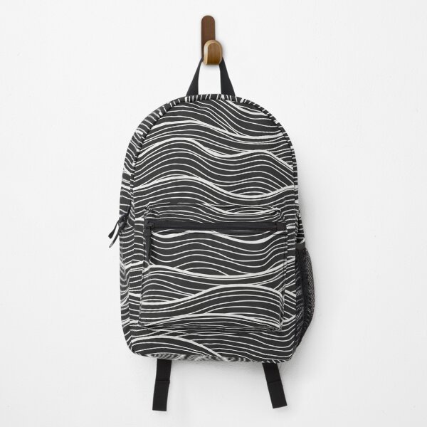 Item preview, Black And White Abstract Doodle Sea Waves Pattern designed and sold by MakeitMelo.
