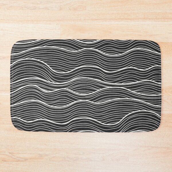 Item preview, Black And White Abstract Doodle Sea Waves Pattern designed and sold by MakeitMelo.