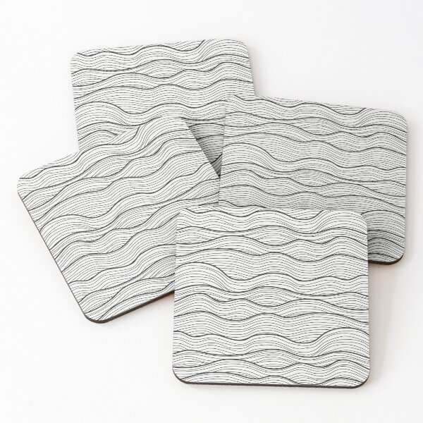 Item preview, Black And White Abstract Doodle Sea Waves Pattern designed and sold by MakeitMelo.