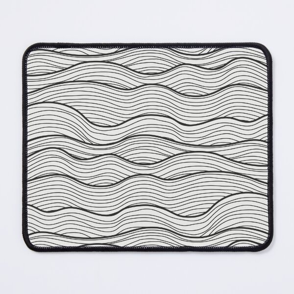 Item preview, Black And White Abstract Doodle Sea Waves Pattern designed and sold by MakeitMelo.