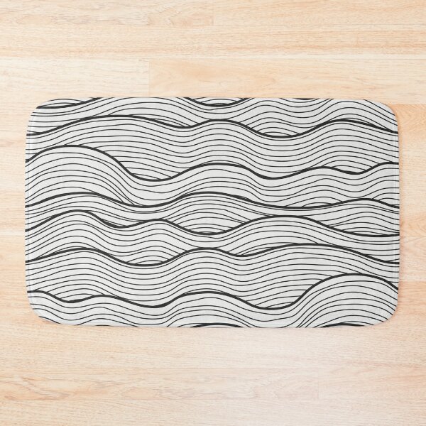 Item preview, Black And White Abstract Doodle Sea Waves Pattern designed and sold by MakeitMelo.