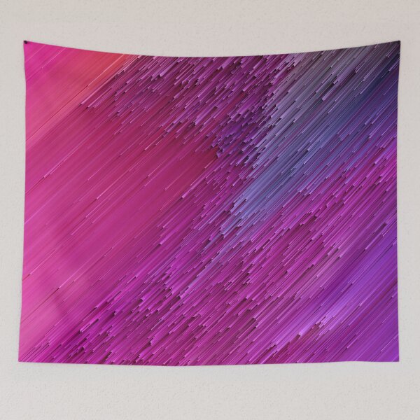 Item preview, Retro Wave Glitch Rain - Glitch Art Print designed and sold by burning.