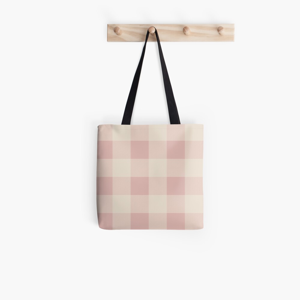 Buffalo Check Rose Gold And Vintage White Plaid Wide Stripes Tote Bag for  Sale by rewstudio