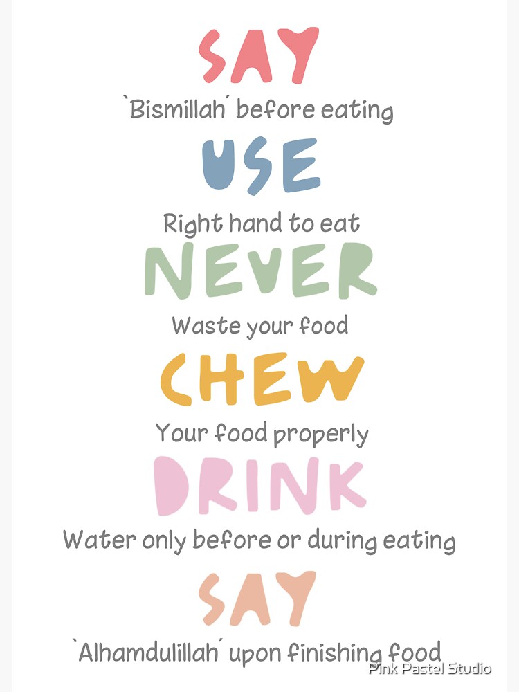 "Muslim Etiquette of Eating and Drinking Islamic Food Rules for