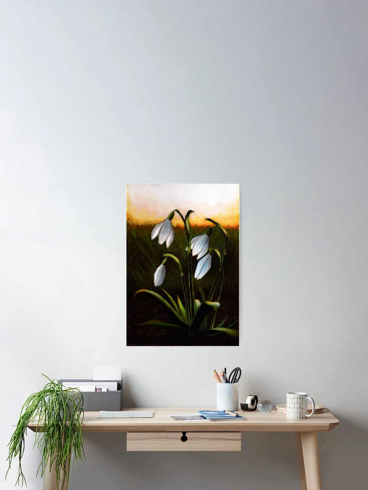 Thumbnail 2 of 3, Poster, Snowdrop designed and sold by BlueLinnet.