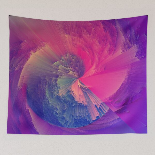 Item preview, Retro Wave Purple Glitch Storm- Glitch Art Print designed and sold by burning.