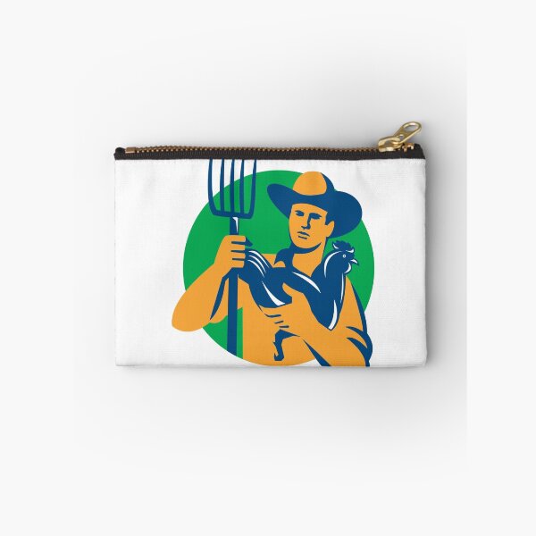Item preview, Organic Farmer Pitchfork Chicken Retro designed and sold by patrimonio.