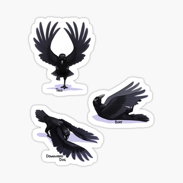 Yoga Raven Sticker