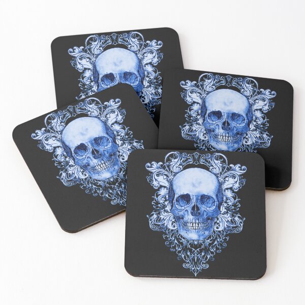 Item preview, Blue Skull on black designed and sold by ShayneoftheDead.