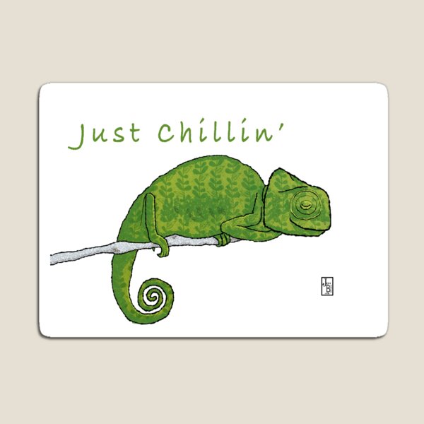 Just Chillin' like a Chameleon Magnet