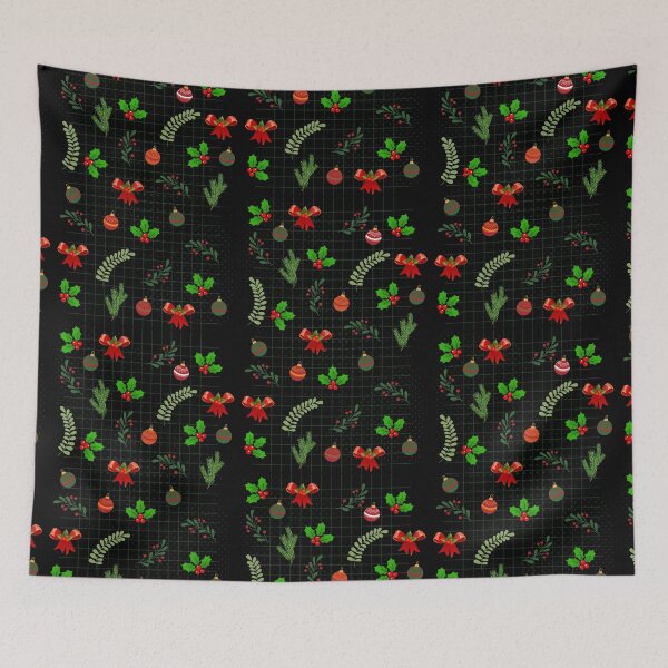 Item preview, Christmas Pattern with Mistletoe and Baubles for Christmas Gifts designed and sold by Kubala.