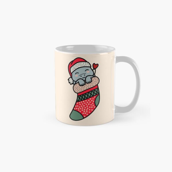Aperçu de l'œuvre Joli bébé hippopotame en pyjama de Noël chaussette de Noël créée et vendue par JokeGysen.