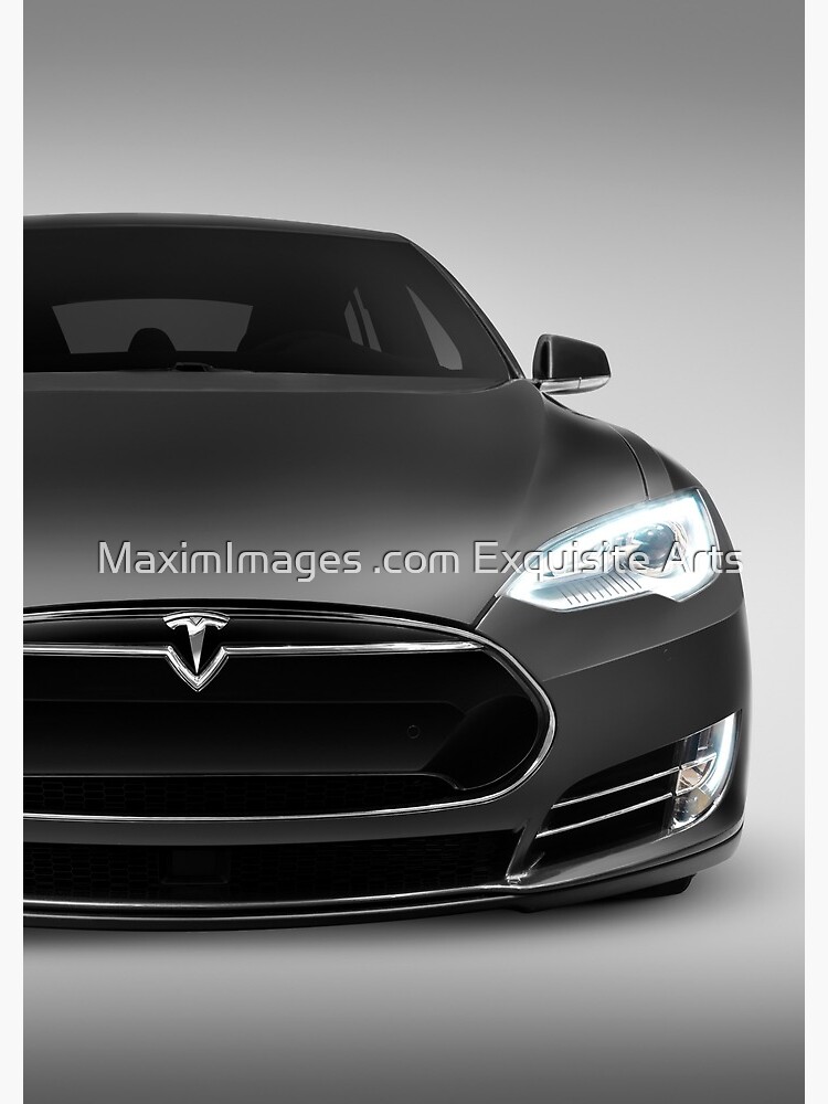 "Gray Tesla Model S luxury electric car front view art ...
