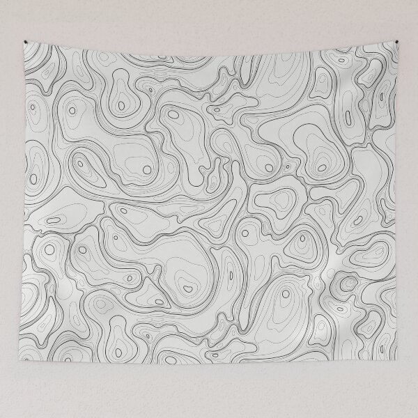 Item preview, Black And White Topographic Pattern designed and sold by MakeitMelo.