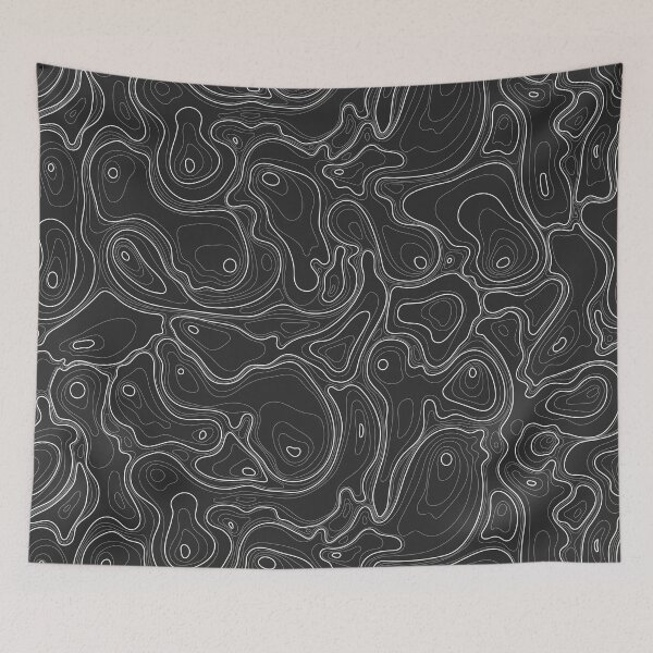 Item preview, Black And White Topographic Pattern designed and sold by MakeitMelo.