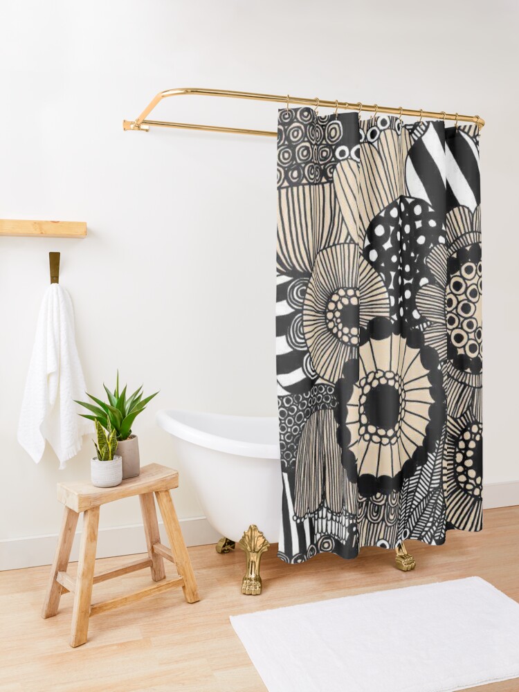 Discover Brown Marimekko Shower Curtain