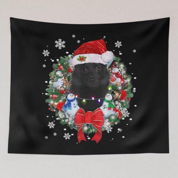 Item preview, Schipperke Christmas Wreath Decoration Xmas Pajamas designed and sold by IsraelCastro.