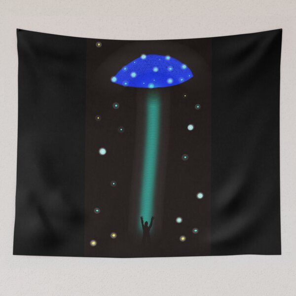 Item preview, UFO Mushroom blue (MKW-DA.1) designed and sold by Katrina Morgan.