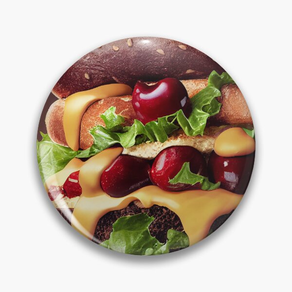 Item preview, Big Burger with cherries, cheese and salad designed and sold by ladarkepoque.