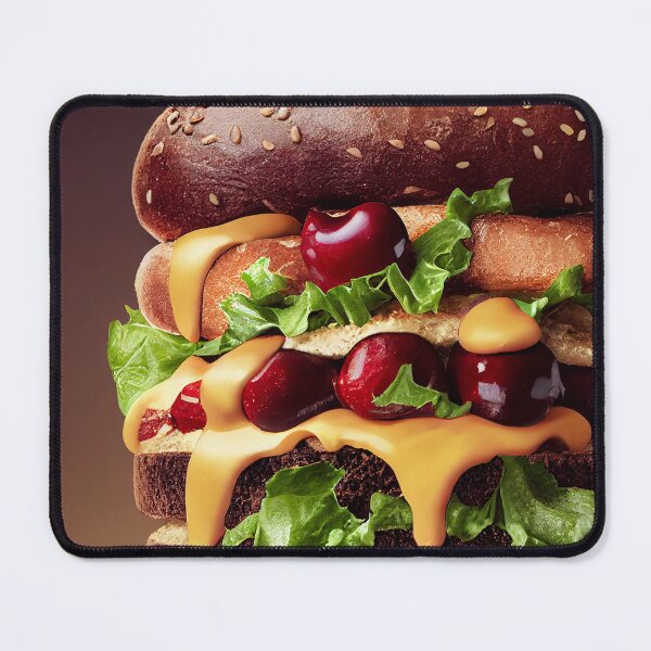 Item preview, Big Burger with cherries, cheese and salad designed and sold by ladarkepoque.