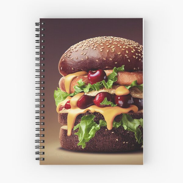 Item preview, Big Burger with cherries, cheese and salad designed and sold by ladarkepoque.