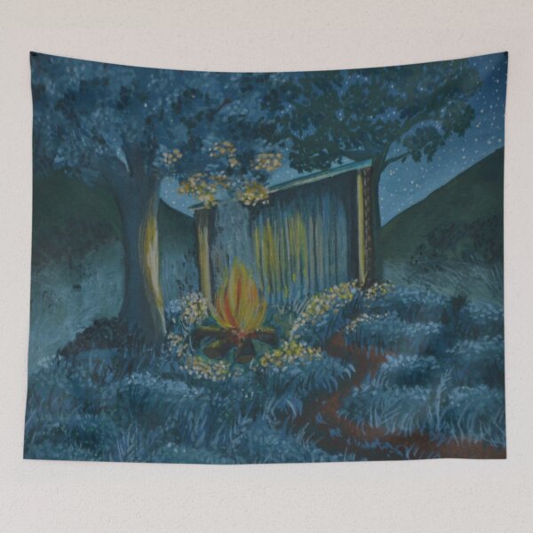 Item preview, The oak hut no. 9 - Secret garden - Gouache painting designed and sold by WanderingGraha.