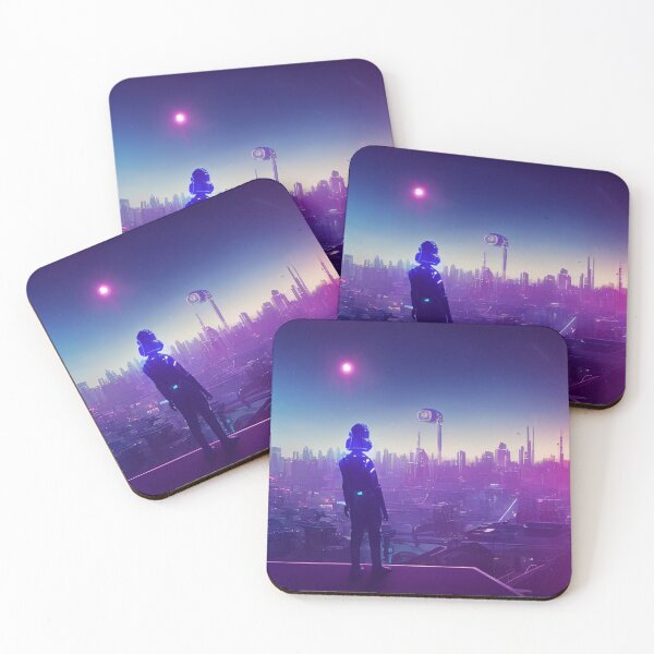 Item preview, Robots on the roof of a city of the future designed and sold by PM-Artistic.