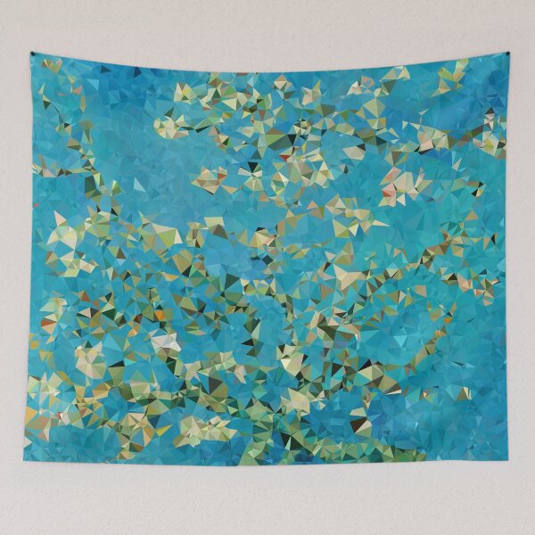 Item preview, Blossoming Almond Tree After Van Gogh Low Poly Geometric Triangles designed and sold by Vicky Brago-Mitchell®.