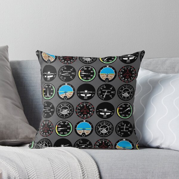 Flight Instruments Throw Pillow