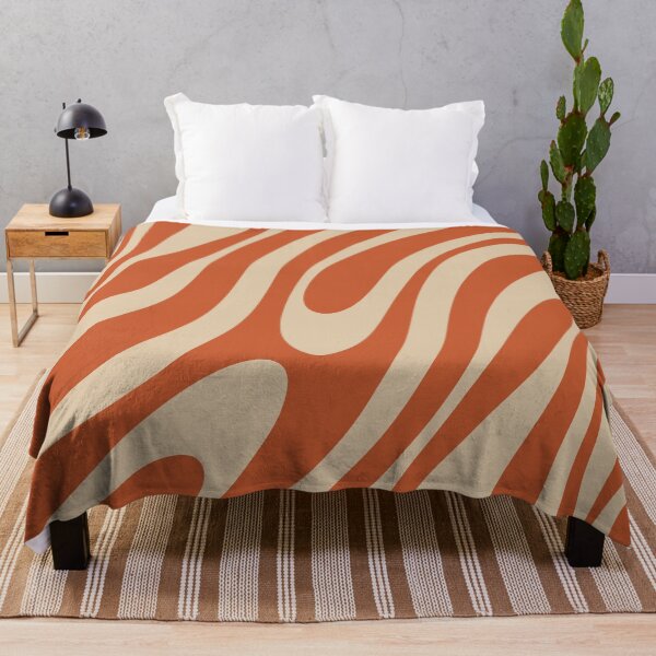 Item preview, Wavy Loops Retro Abstract Pattern in Midcentury Modern Burnt Orange and Beige designed and sold by kierkegaard.
