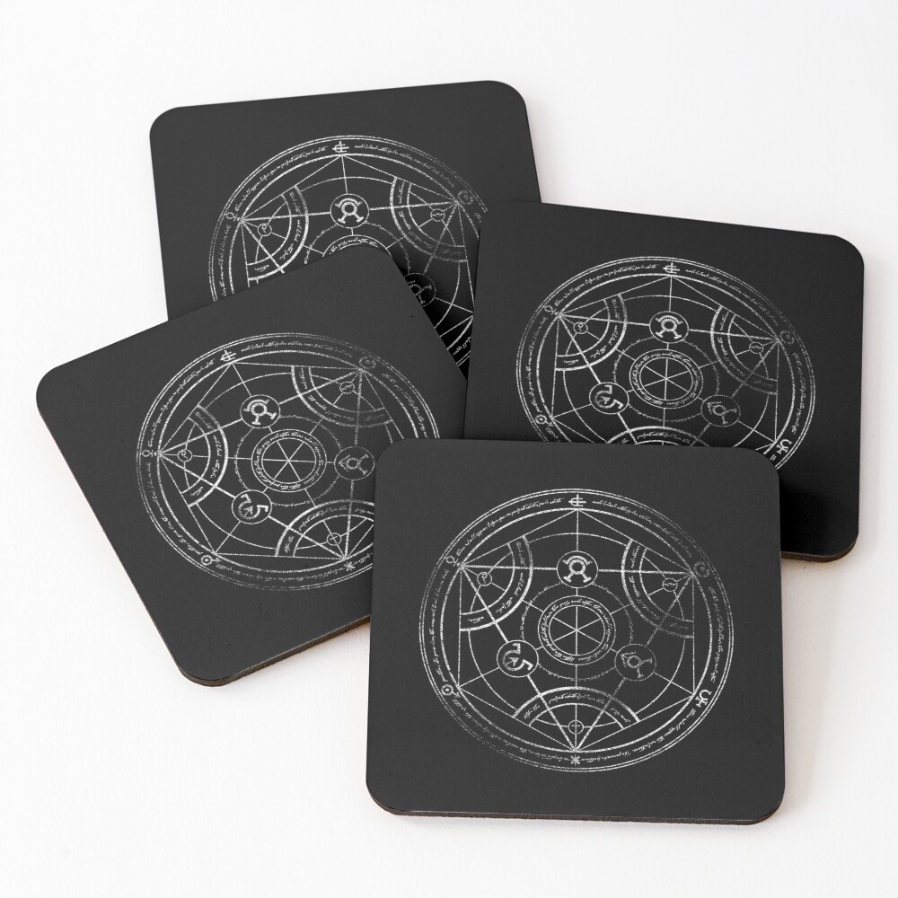 Human transmutation circle - chalk Coasters (Set of 4)
