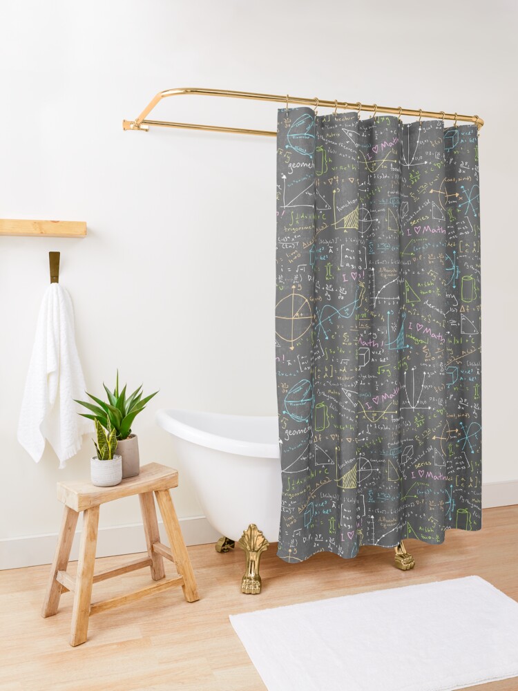 Alternate view of Math Lessons Shower Curtain