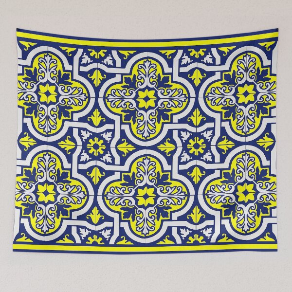 Item preview, Yellow Portuguese  Tiles , Abstract Patterns On Ceramic Tile,portugal tiles, lisbon tiles, portuguese ceramic tiles,  designed and sold by Tamas Das.