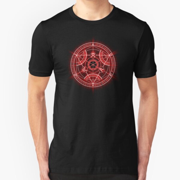 Human Transmutation Circle - Red Slim Fit T-Shirt