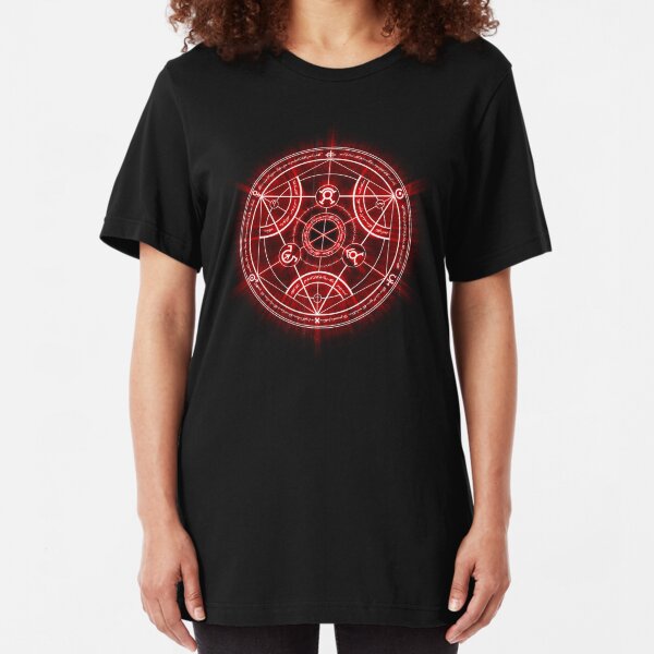 Human Transmutation Circle - Red Slim Fit T-Shirt