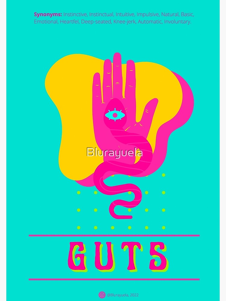 "GUTS MEANING AND SYNONYMS MODERN DESIGNS SELF CARE DESIGNS" Poster