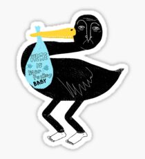 Sassy Delivery Stork - transparent background Sticker