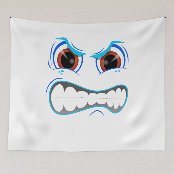 Item preview, Mad Emoticon Smiley Face Blue Design designed and sold by BrobocopPrime.