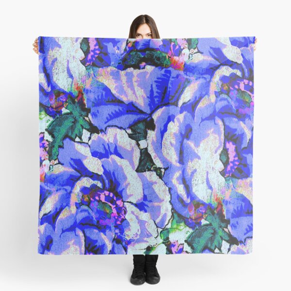 Blue Flowers Scarf
