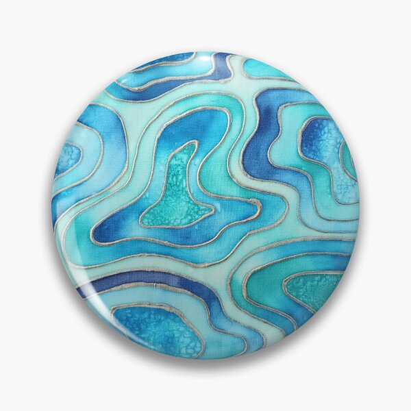 Item preview, Blue Sand Pools Silk Painting  designed and sold by LamailaSilks.