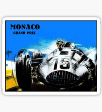 MONACO : Vintage Grand Prix Auto Racing Print Sticker